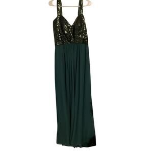 2725 NWT Jasmine B193005 Long Sweetheart Neckline Sequin & Poly Chiffon Dress